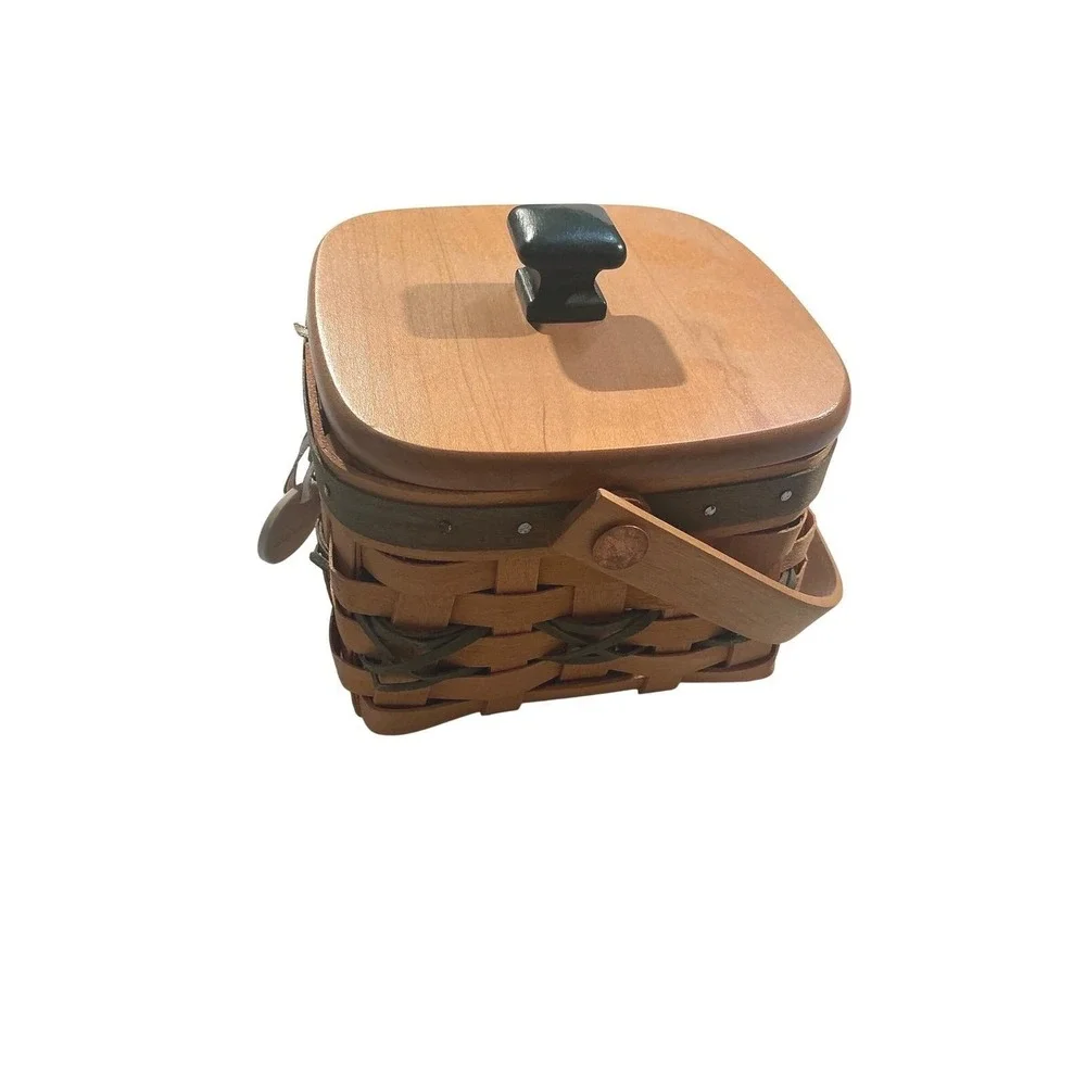 Longaberger‎ 2000 Let It Snow Tree Trimming Basket with Lid and Tag Miniature